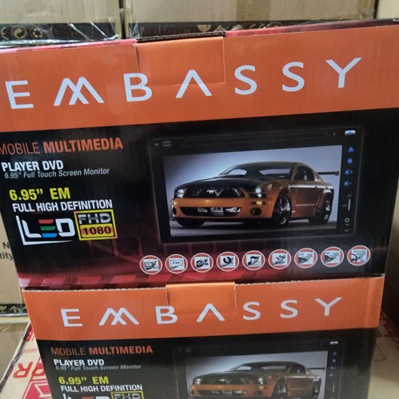 TERMURAH PROMO HEAD UNIT DOUBLE DIN EMBASSY 7 INCH 6,95 INCHI 6.95 INCI MOBILE MULTIMEDIA PLAYER DVD