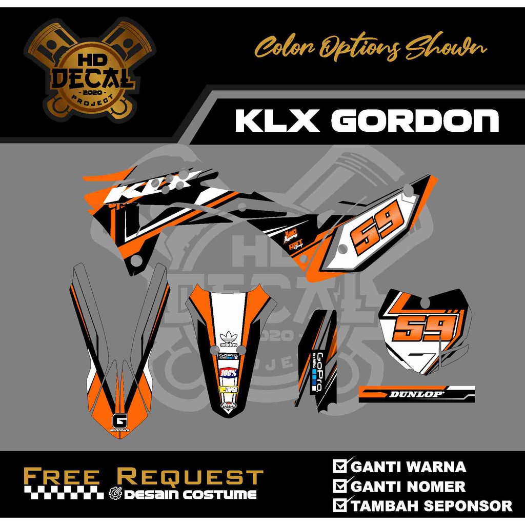 Decal KLX Gordon Decal klx bf /dtracker/klx150/gordon Full Body Design Custom