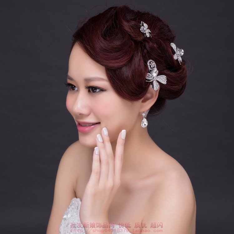 [PAKET MURAH] JEPIT WANITA + ANTING PENGANTIN AKSESORIS WEDDING GOLD HJA002