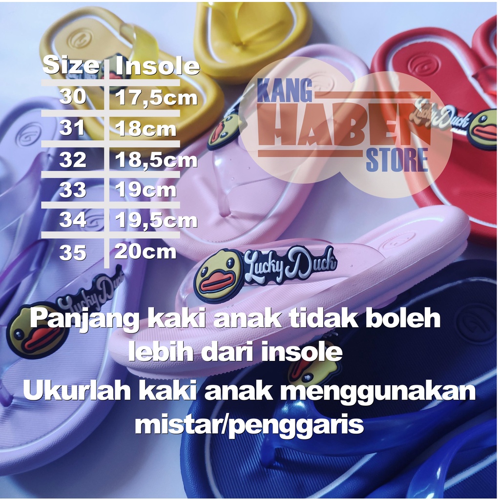 Sandal Anak Tanggung Cewek Cowok Karakter Bebek Bahan Karet Empuk Lucu dan Nyaman 311CDUCK