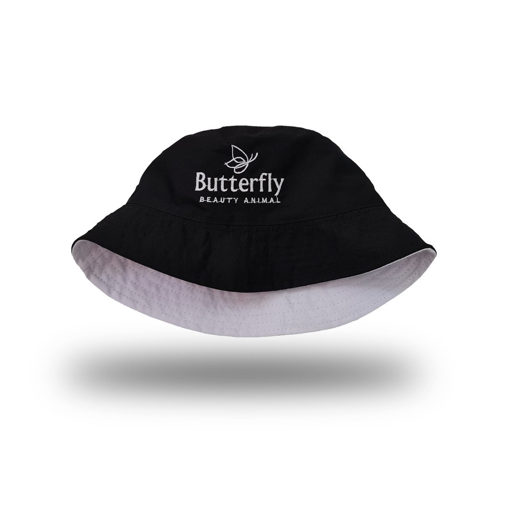 Topi bucket hat bordir Butterfly  / Bucket Perempuan Korea Bordir kupu kupu / Arshila_fashion