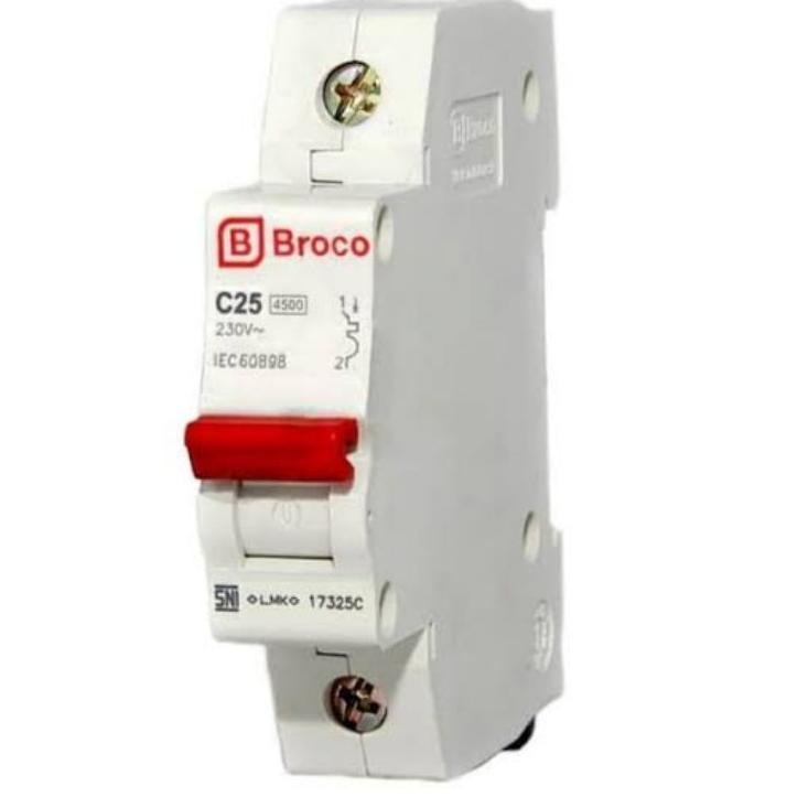 BROCO MCB 2A - 4A - 6A - 10A - 16A - 20A - 25A - 32A Broco MCB Listrik ダ