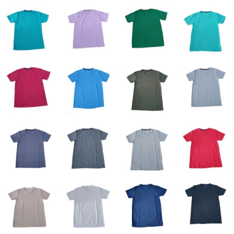 Baju Kaos Polos O Neck & V Neck Bahan Katun Untuk Pria / Wanita Dewasa Dan Anak Remaja | Hitam | Put