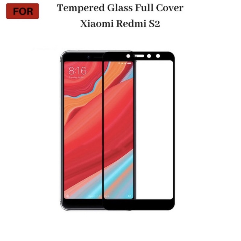 Tempered Glass Full Lem Anti Gores Kaca Xiaomi Redmi S2 - UA