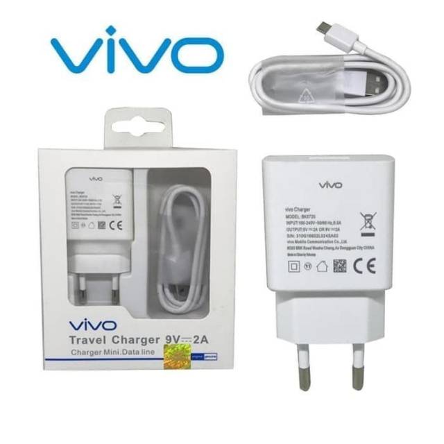 Travel Charger Vivo 9V 2A Original Packing 100% Asli