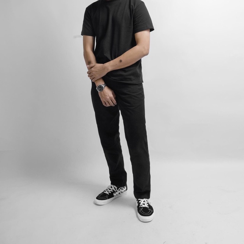 UNIQLO VINTAGE LONG CHINOS STRAIGHT (MIX)-BLACK