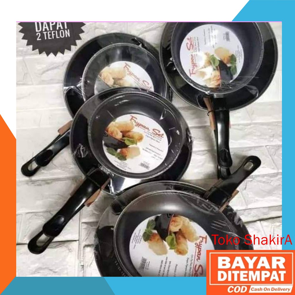 MASPION Wajan Anti Lengket Teflon isi 2 Prypan Set Anti Lengket