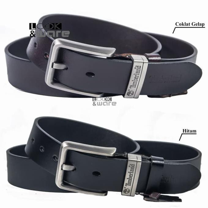 GESPER TB002/ IKAT PINGGANG BRANDED TIMBERLAND / SABUK PRIA - Hitam