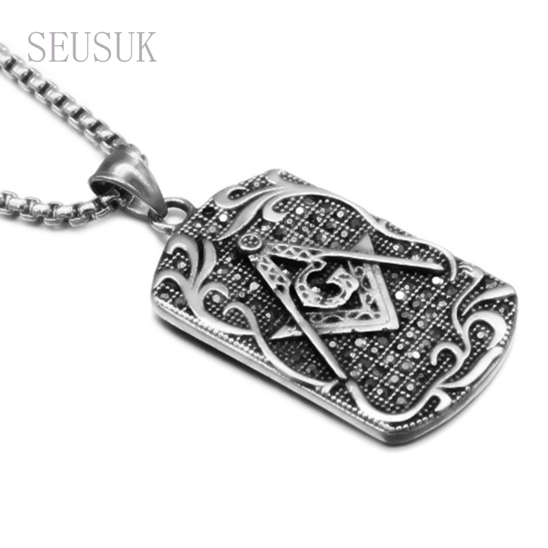 SeuSuk Vintage Jewelry Necklace Symbol Masonic Charm Pendants Statement Necklace