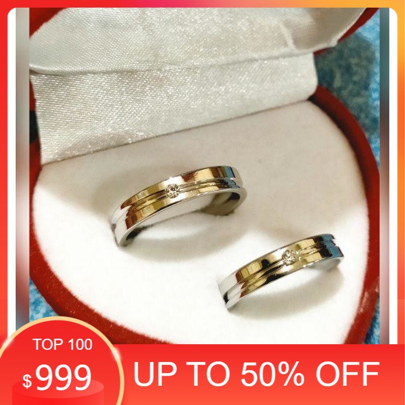 COD   cincin couple titanium 2 pcs / cincin pasangan / di jamin 100% anti karat tidak mudah luntur