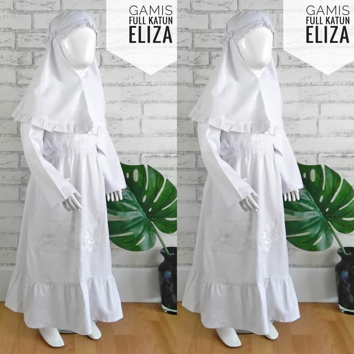 Gamis Syari Haura Dress Aden / Gamis Branded Original / Gamis ME275 (11-12T)Putih Anak Sd Bahan Full