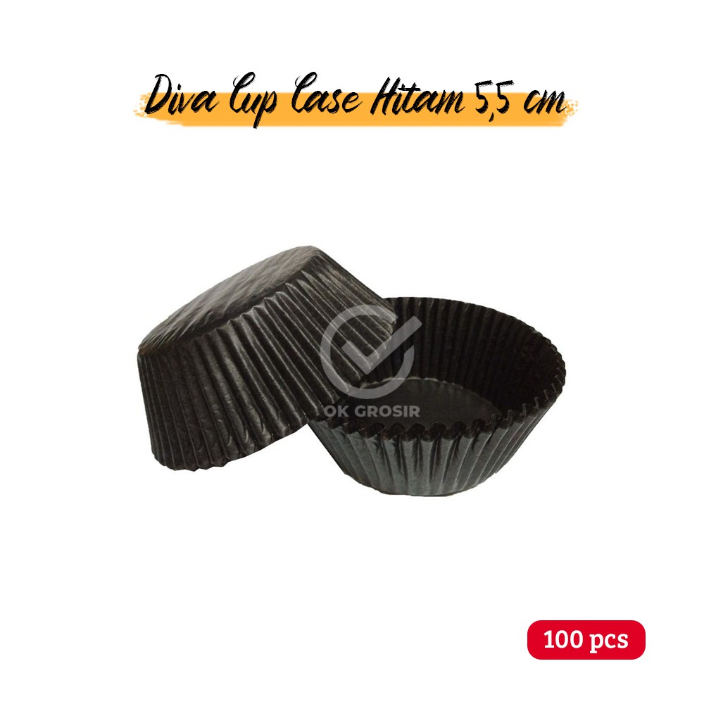 Diva Paper Cup Case HITAM 5,5 cm (100 Pcs) / Paper Cup Nastar / Cup Kertas Nastar