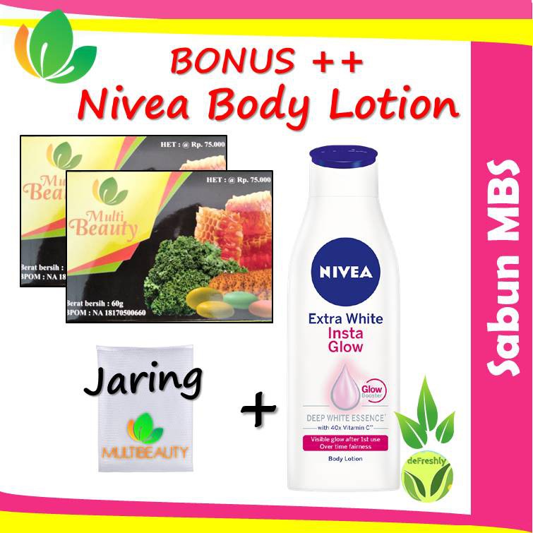 Sabun MBS Multi Beauty Soap - Bonus Nivea Body Lotion