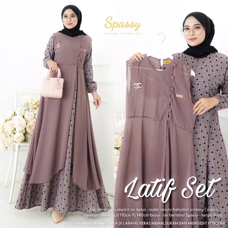 [[ BISA COD ]] TIDAK ORI UANG KEMBALI - ORI BERLABEL SPASSY - LATIF SET | GAMIS SPASSY ORI