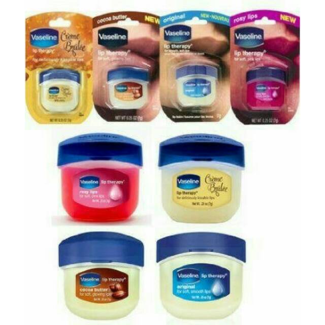 Vaseline Lip Therapy Mini - Rosy Lips - creme brulle - cocoa butter - original Pelembab Bibir