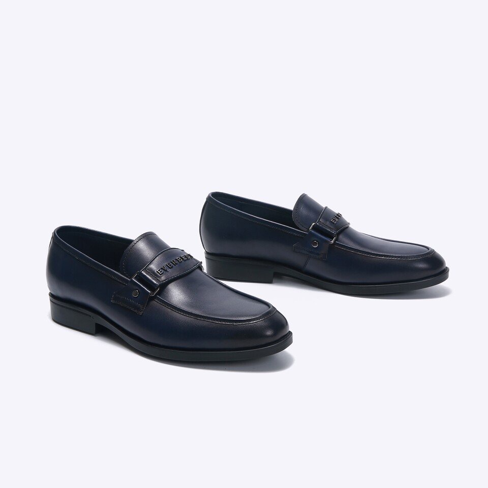 EM74 SEPATU PANTOFEL EVERBEST PRIA ORIGINAL FORMAL KULIT BIRU NAVY