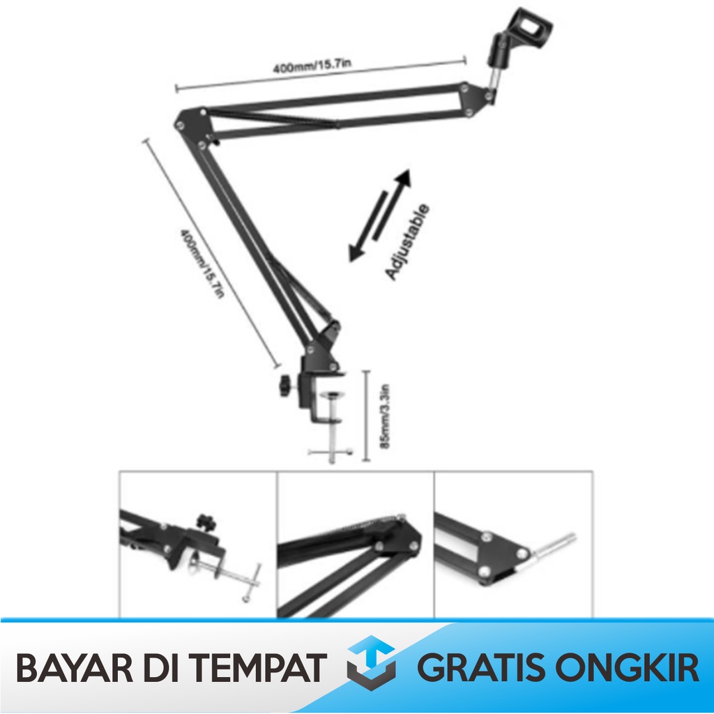 MIKROFON PODCAST KONDENSER ORI BY TAFFSTUDIO BM-800 WITH XLR TO 3.5mm