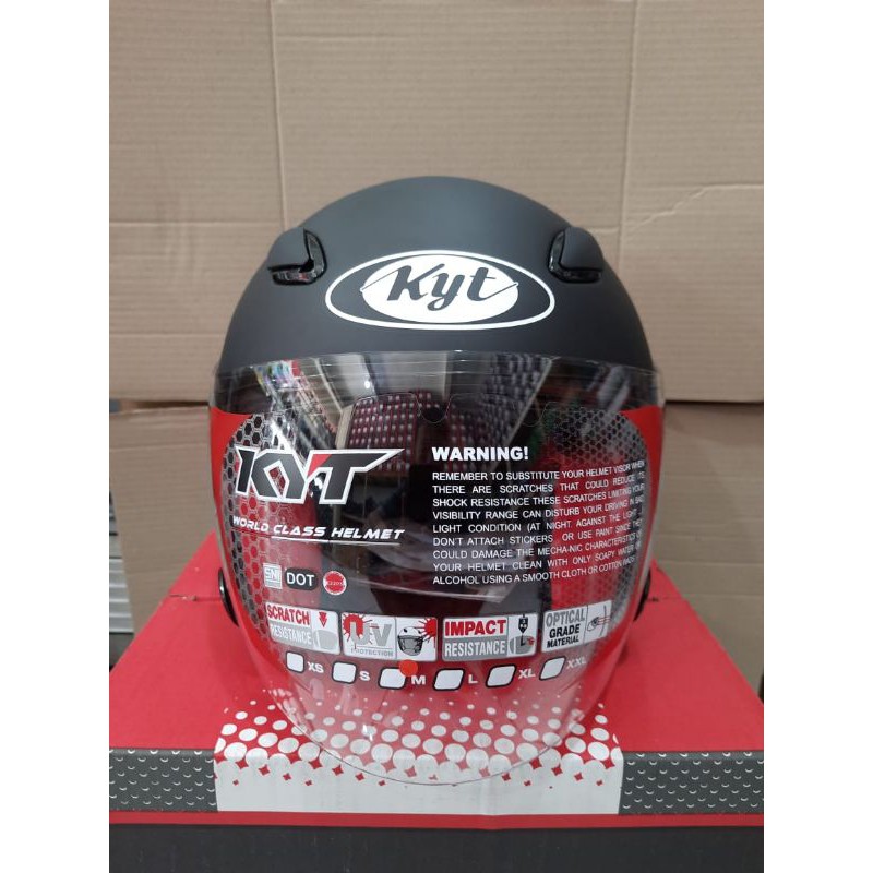 helm KYT DJ maru hitam dop