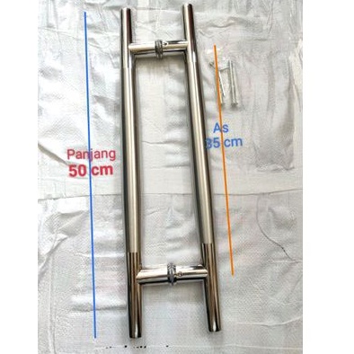 Pull Handle Stainless Panjang 50 cm Baut Tembus / Handle Pintu Tarung Bahan stainless Tebal / Tarikan Pintu 50 cm