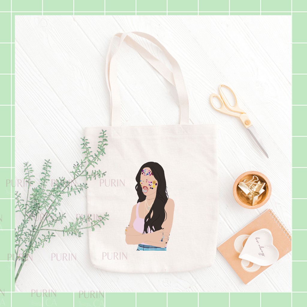 tote bag Kanvas Warna Gambar OLIVIA RODRIGO