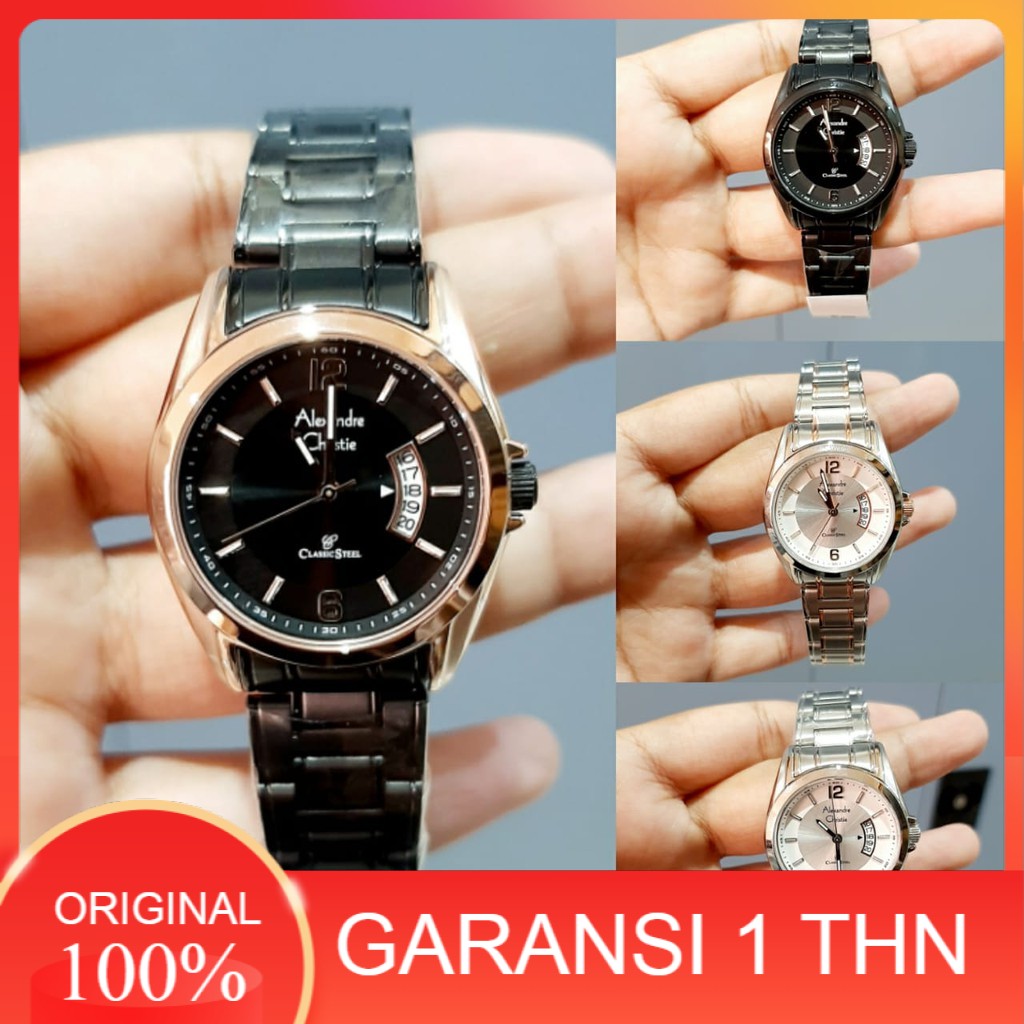 JAM TANGAN WANITA ALEXANDRE CHRISTIE 8289 AC8289 BLACK ORIGINAL MURAH