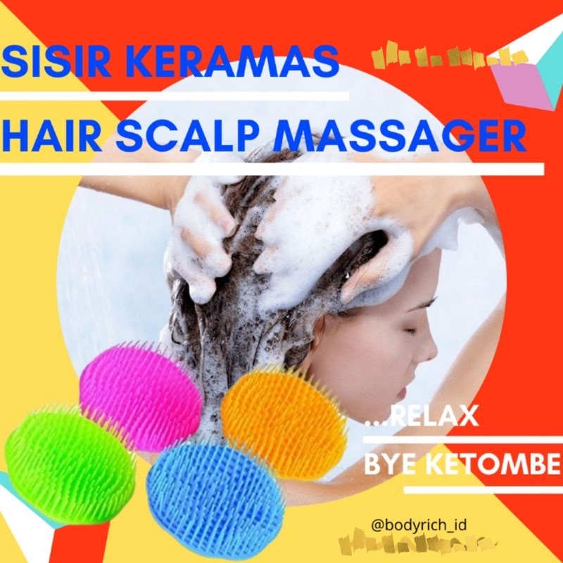 SISIR KERAMAS Head Scalp Hair Massager Sisir Salon Sikat Rambut Pijat Kepala Anti Ketombe