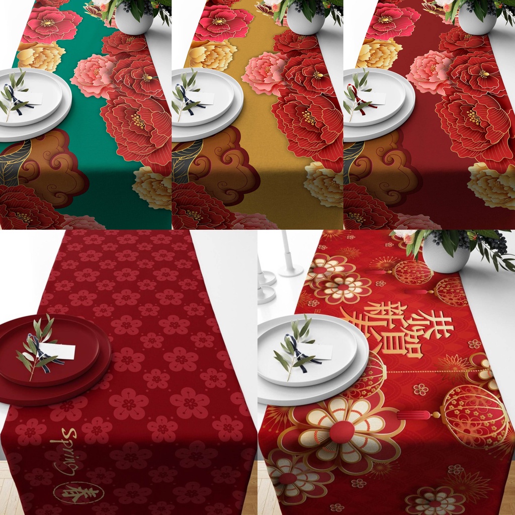 Taplak Meja Motif Imlek 280x40 cm CNY Sincia Table Runner