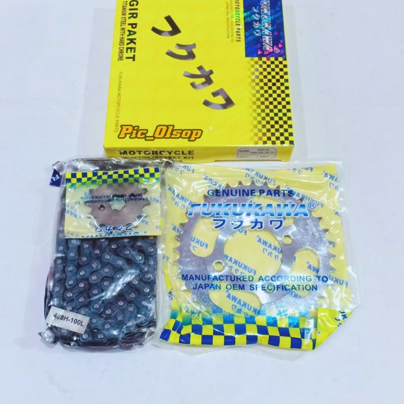 Gear Set Honda GRAND ASTREA LEGENDA PRIMA Gir Paket Original FUKUKAWA       428H-100L--36T--14T