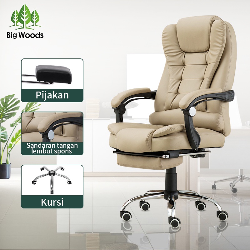 Kursi Kantor /Kursi Direktur/ Kursi Gaming / kursi kerja / kursi staff/ kursi manager / Kursi Santai-Khaki baja