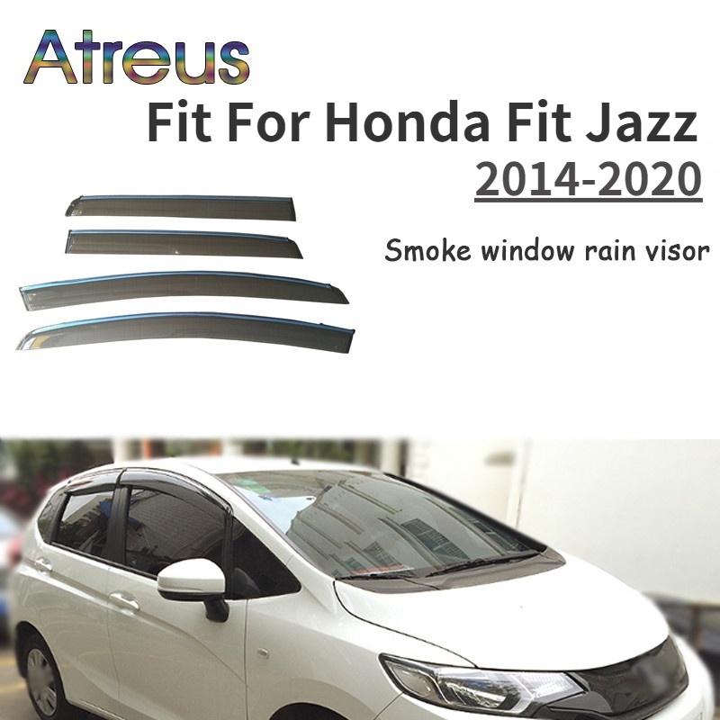 1 Set Visor Jendela Mobil Bahan ABS Untuk Honda Fit / Jazz Hatchback 2014-2020