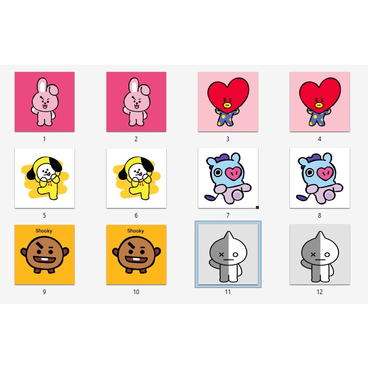 

Stiker Karakter BTS