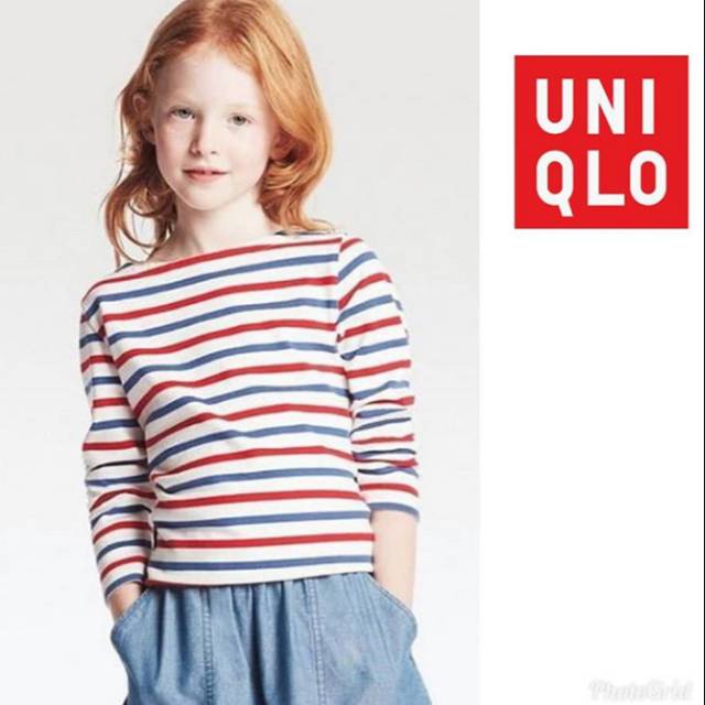 Kaos anak perempuan stripe UNIQLO sz 4-5y