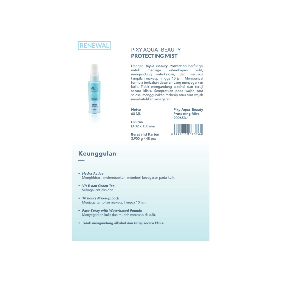 PIXY Aqua Beauty Protecting Mist New Design