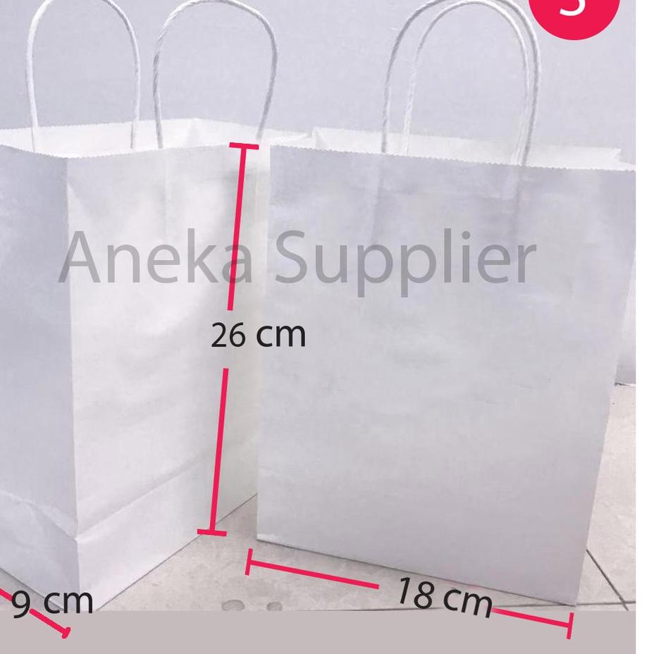 

♥ Paper Bag Putih (White Natural) Go Green - Small (25 PC) ♟
