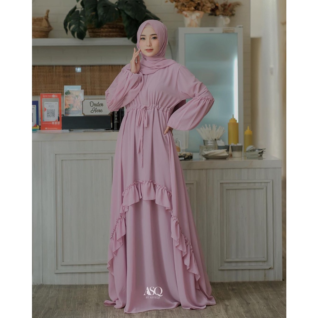 GAMIS CERUTY BABYDOLL POLOS FULL FURING SYAR'I TERBARU