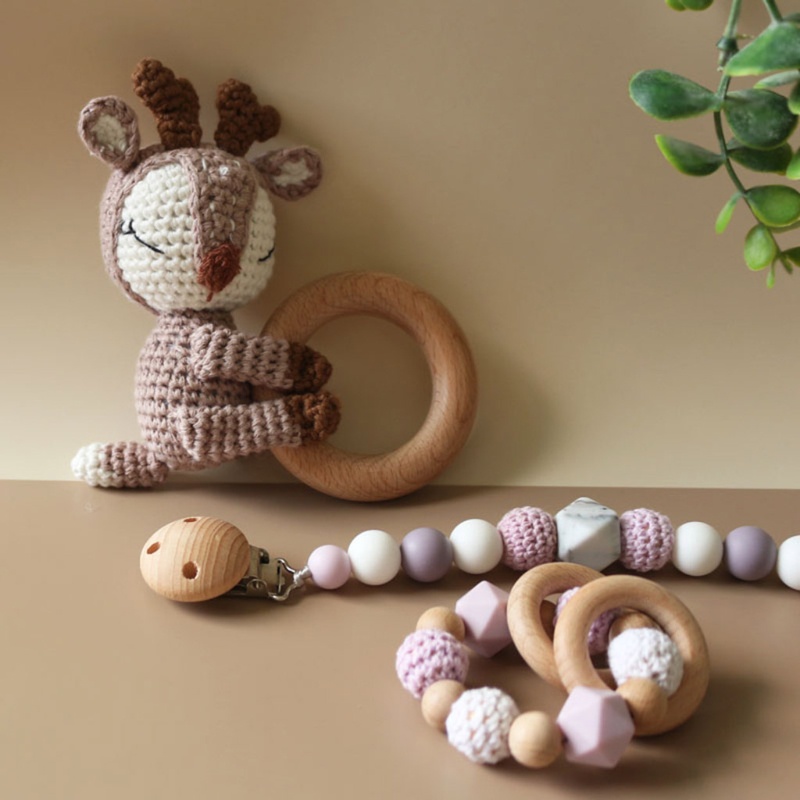 Mary Rantai Klip Penjepit Empeng / Dot / Teether Bayi Bahan Kayu DIY