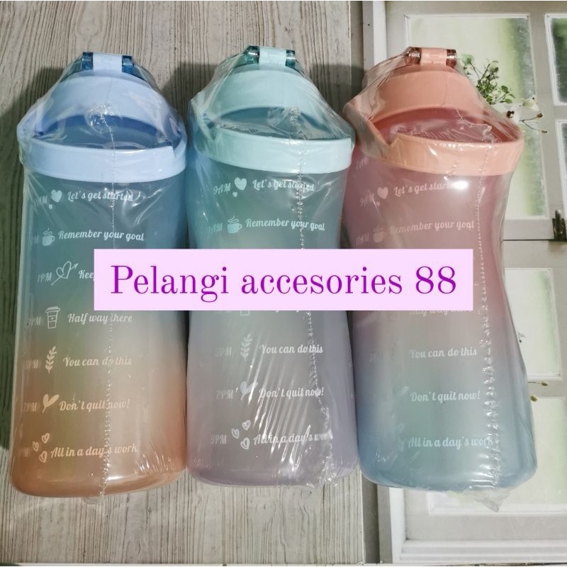 BOTOL VIRAL 2LITER 2000ML FREE STIKER 2D SAMA 3D BOTOL MINUM VIRAL 2L - BOTOL MINUM LUCU / CUTE - PELANGI ACCESORIES 88