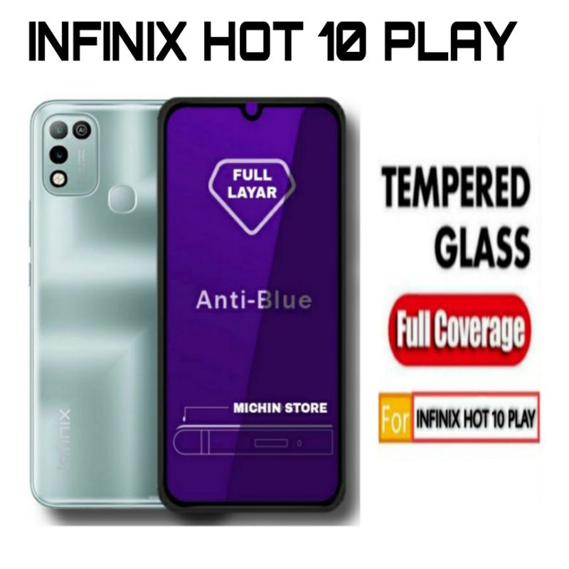 Tempered Glass Blue Light INFINIX HOT 11 PLAY 10 PLAY 11 11s 10S 10 9 PLAY  8 NOTE 8 7 Full Anti Blue/Radiasi