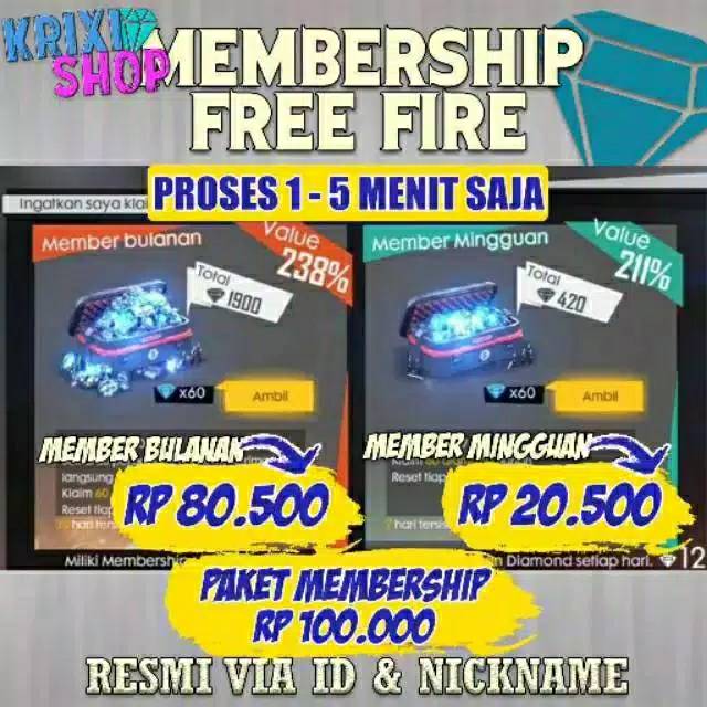 Membership Free Fire Murah