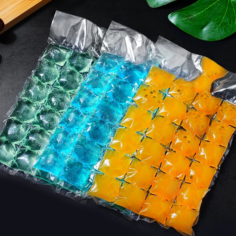 KANTUNG CETAKAN ES BATU - DIY PEMBUAT ES BATU ICE BAG SEKALI PAKAI ISI 10PCS - PLASTIC DISPOSABLE ICE MAKING BAG 24 CUBE - GA