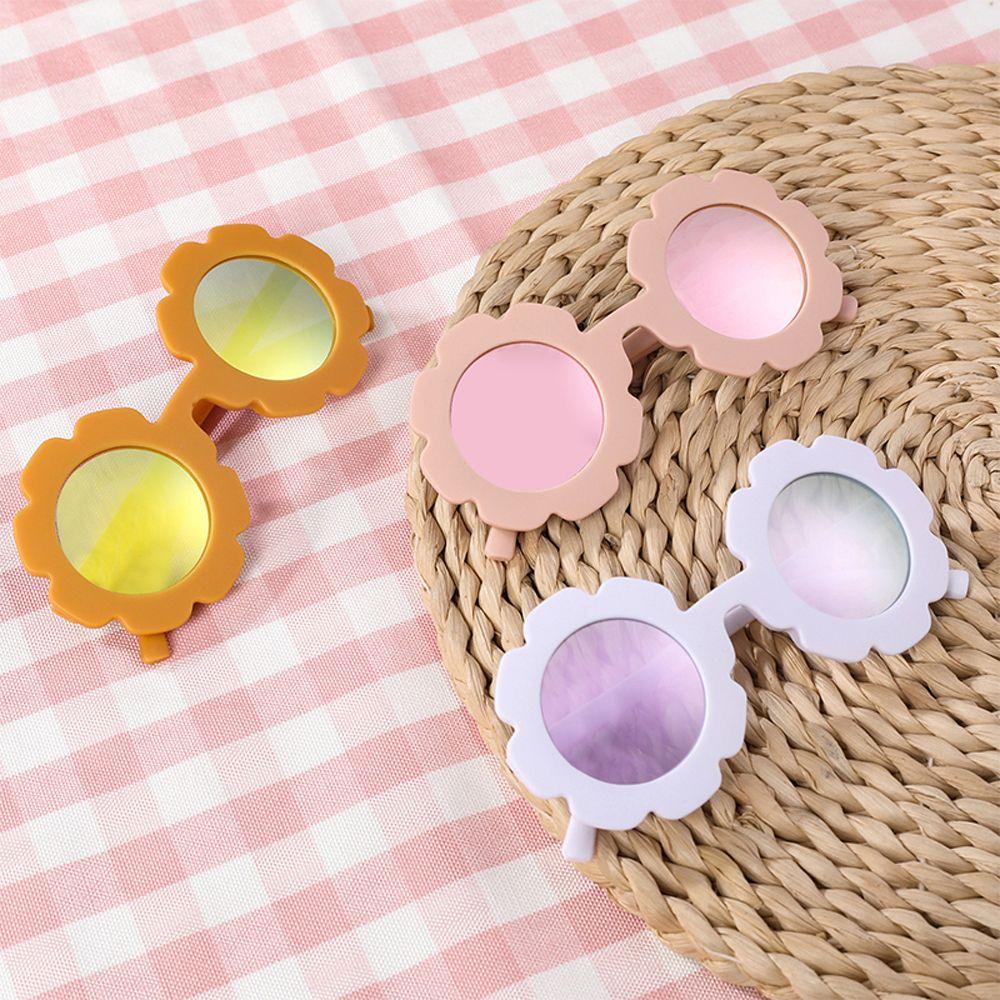 NEEDWAY Kacamata Anak UV400 Indah Anak Kacamata Hitam Anak Laki-Laki Perempuan Balita Bayi Mainan Sun Flower Bulat Novelty Mainan