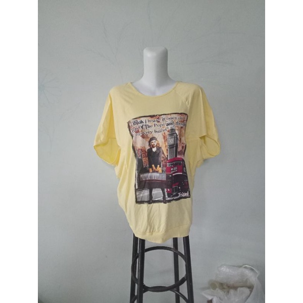 Promo Kaos Baju Blouse Wanita Triset Ori Yellow Size M/L Dan S/M