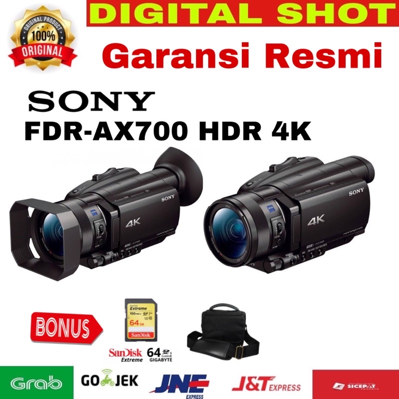 SONY FDR-AX700 HDR 4K CAMCORDER /HANDYCAM PROFESIONAL SONY AX700 RESMI