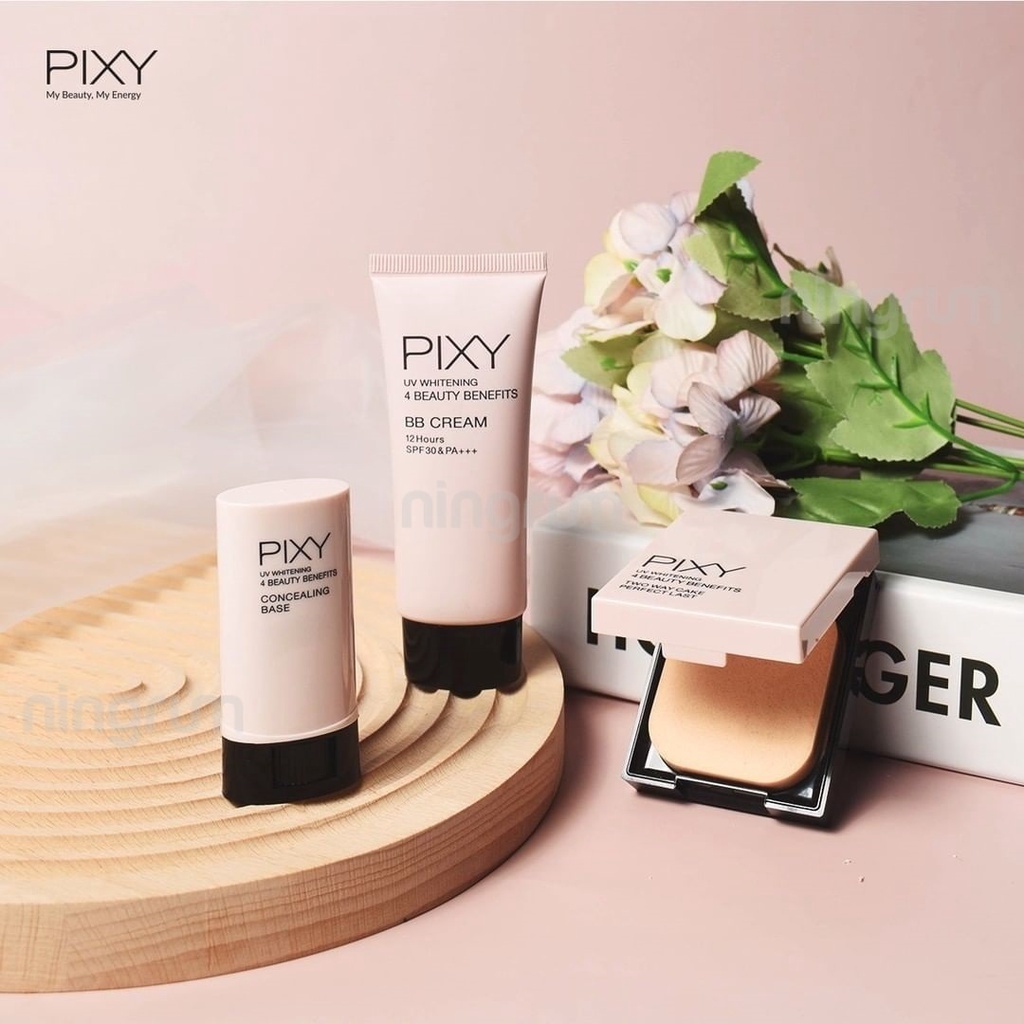 Ningrum - PIXY UV Whitening SERIES 4 Beauty Benefits | Pixy UV Whitening BB Cream | Pixy UV Whitening Concealing Base | Pixy UV Whitening Loose Powder | Pixy UV Twc Perfect Last | PIXY UV Whitening Stay Last Serum Foundation - Kosmetik