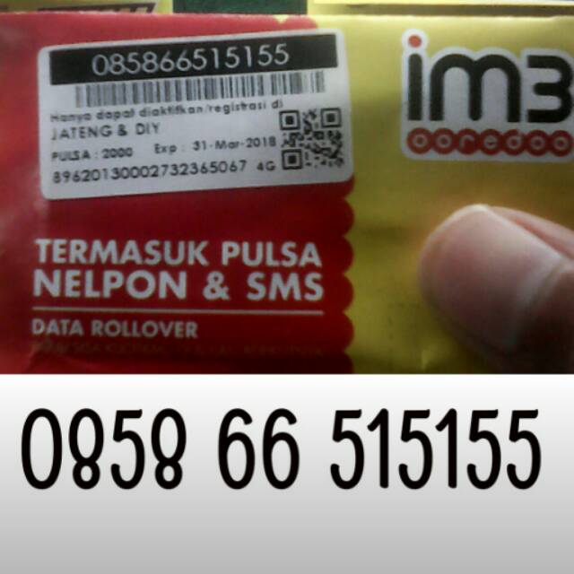 Nomer cantik indosat ooredoo 4g lte 0858 66 515155
