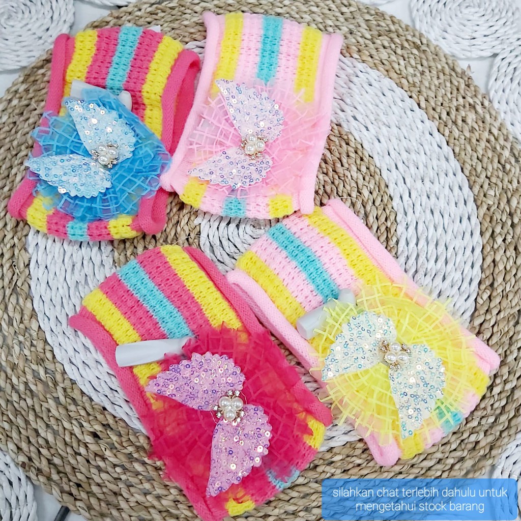 BANDO BANDANA RAJUT MOTIF KUPU KUPU LUCU BAYI ANAK WANITA SIMPLE