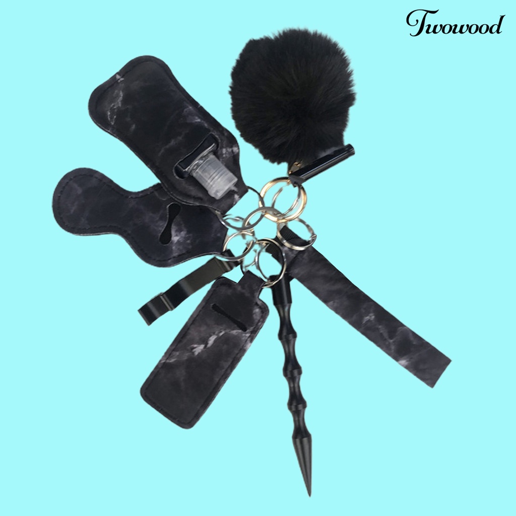 Twowood 10Pcs / Set Gantungan Kunci Pompom Portable Untuk Wanita