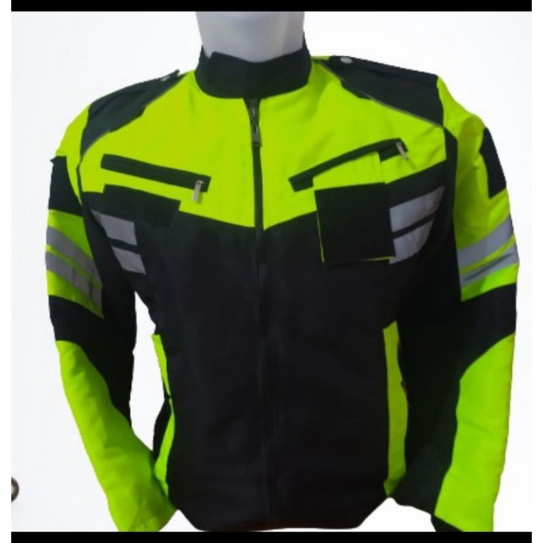 jaket turing hijau stabilo