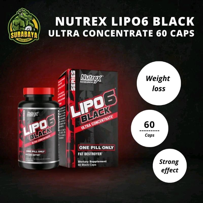 NUTREX LIPO6 BLACK ULTRA CONCENTRATE 60KAPSUL FAT BURNER LIPOSIX BUC 60CAPS PEMBAKAR LEMAK LIPO 6 60