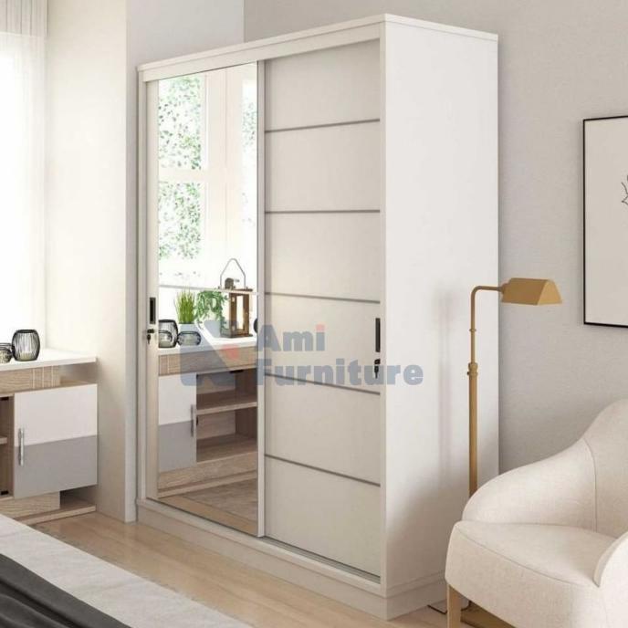 best produk] lemari pakaian lignun series 2pintu slide merk OLYMPIC